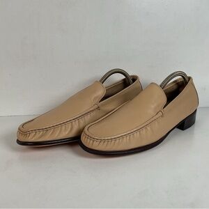 Vintage Idlers By Florsheim Cream Moccasin Loafers 9.5 D 70s